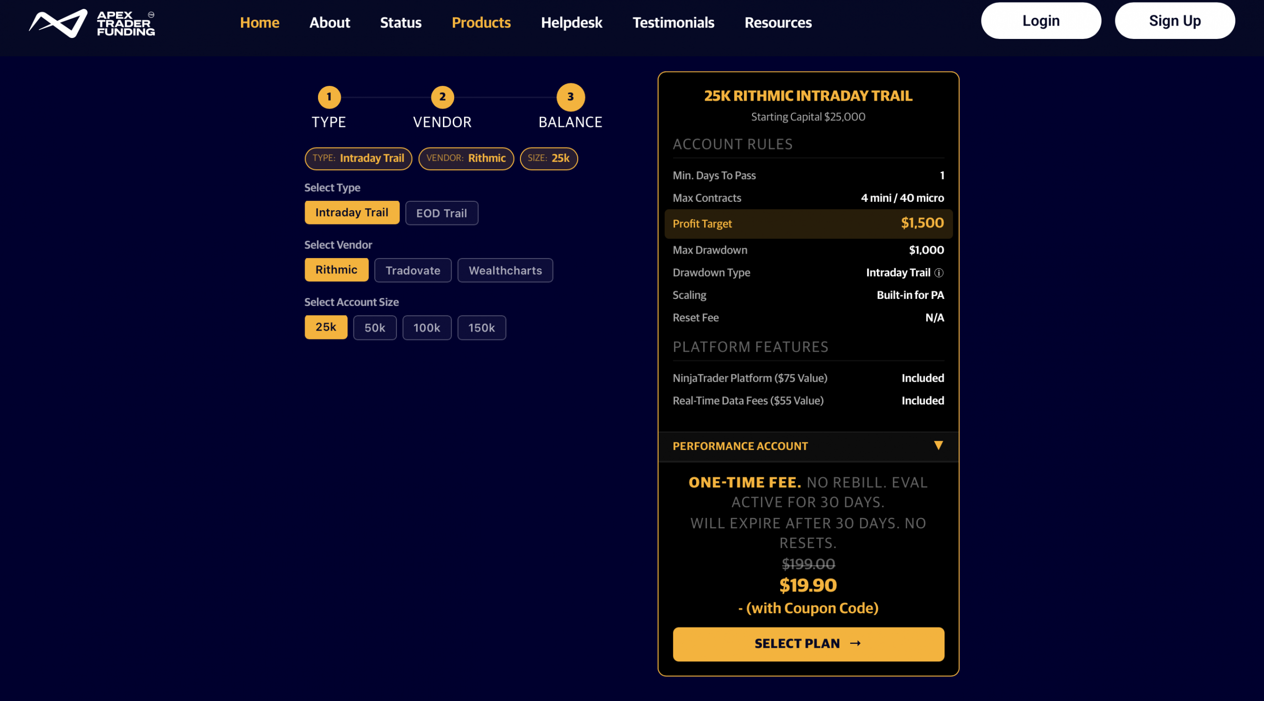 Apex Trader Funding Prices and Fees