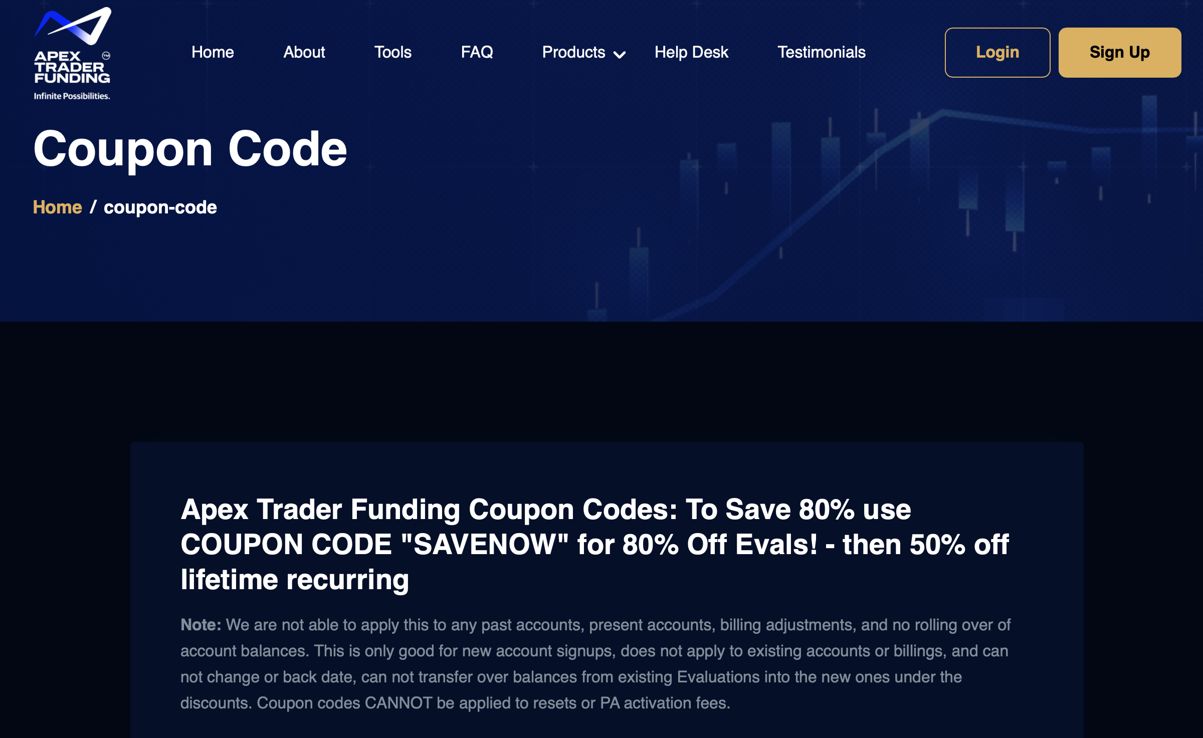 Apex Trader Funding - Promo Code Example