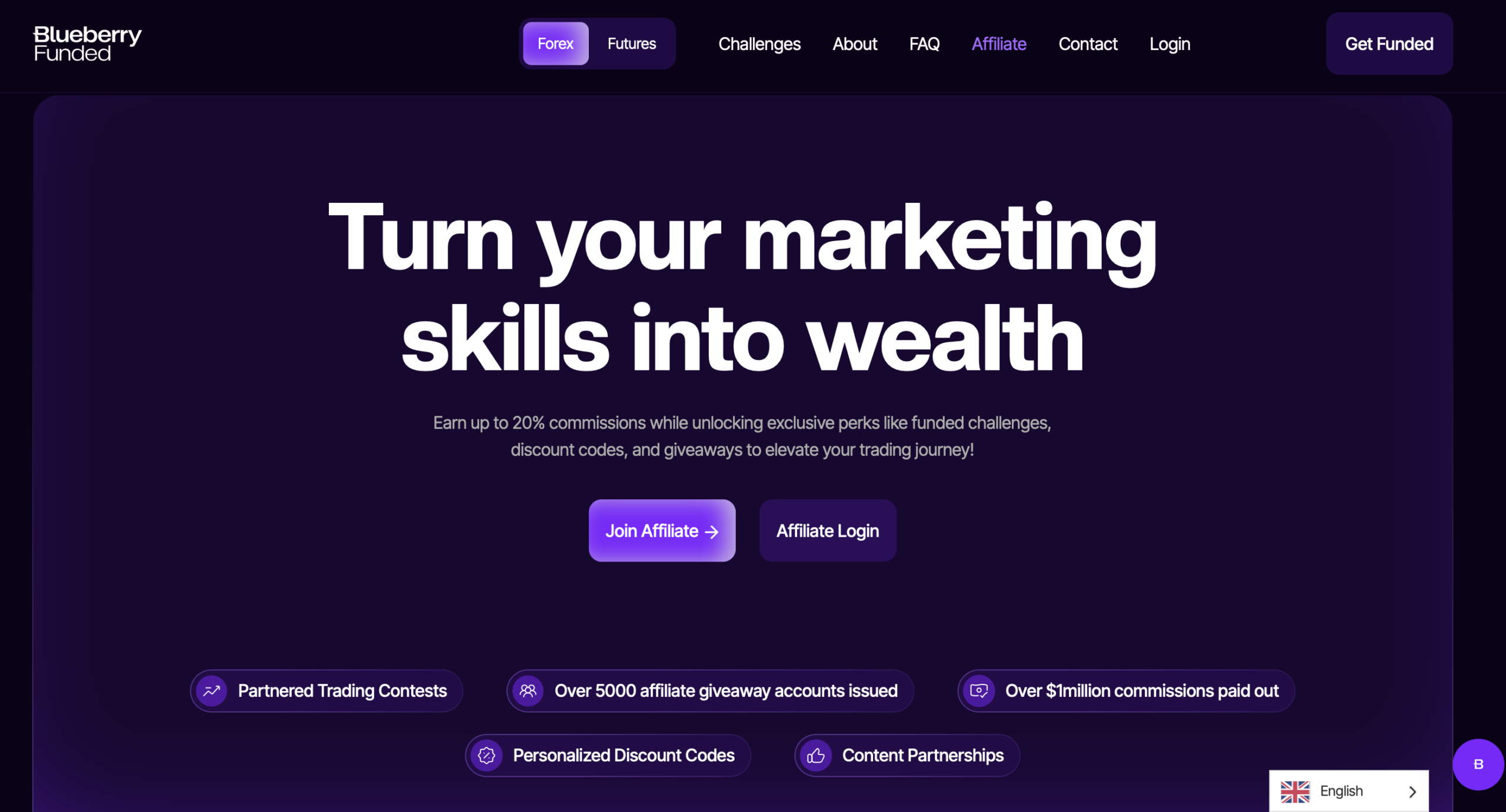 Blueberry Funded Affiliate Program