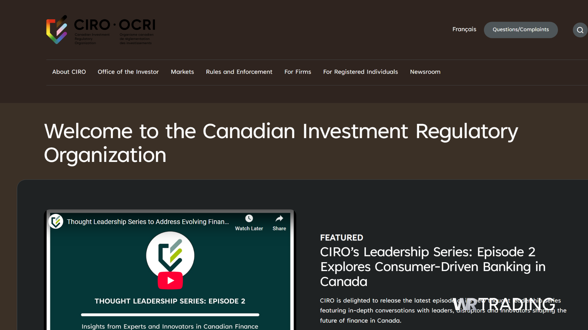 Canadian Investment Regulatory Organisation (CIRO).