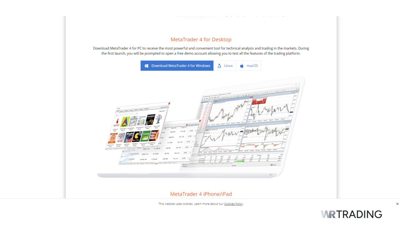 MetaTrader 4 (MT4) Platform for Desktop and iPhone/iPad
