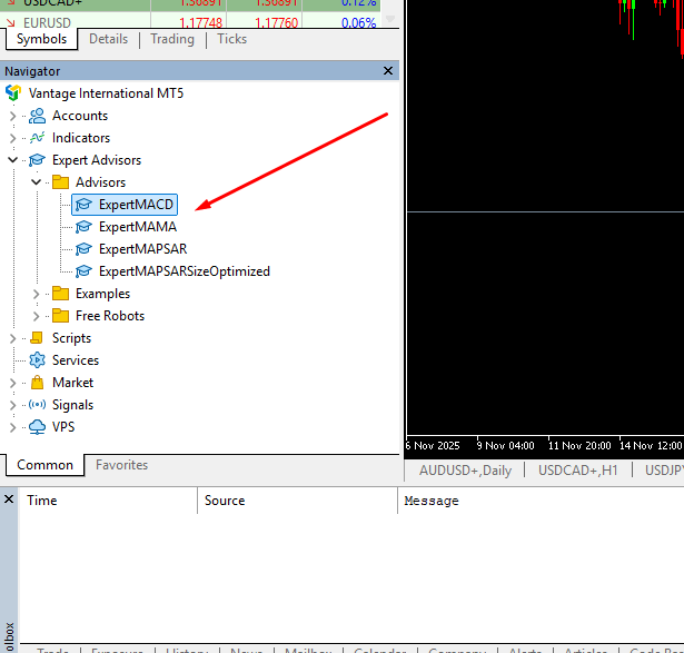 EA Installation in MetaTrader 5