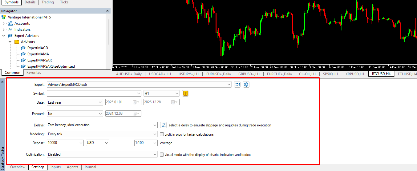 EA Testing, Capital Allocation Settings