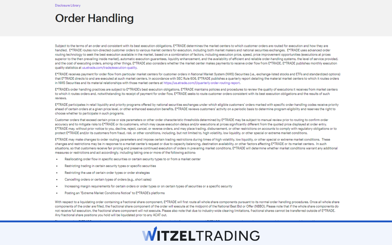 E*Trade Payment For Order Flow