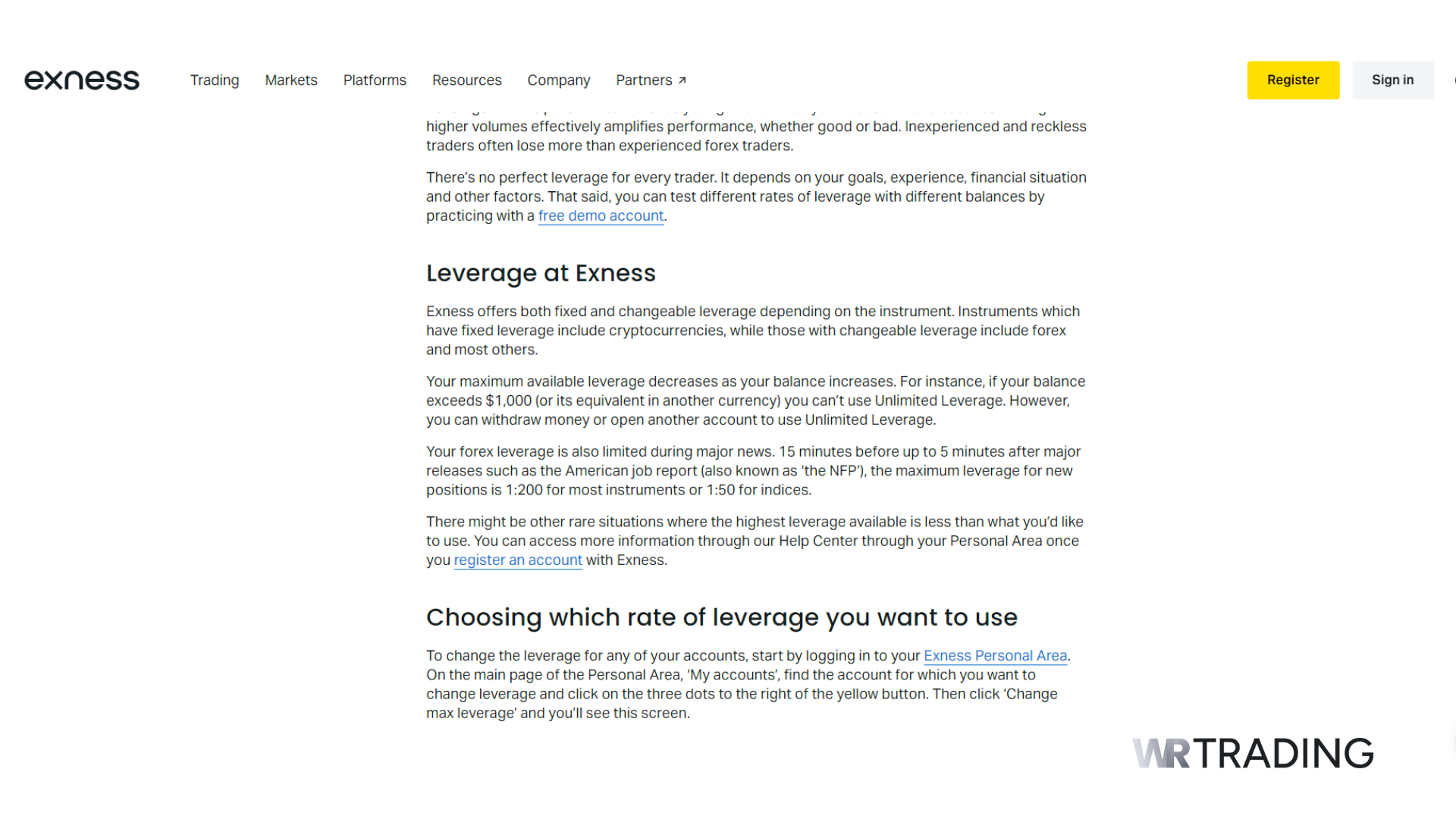 Exness High Leverage Broker