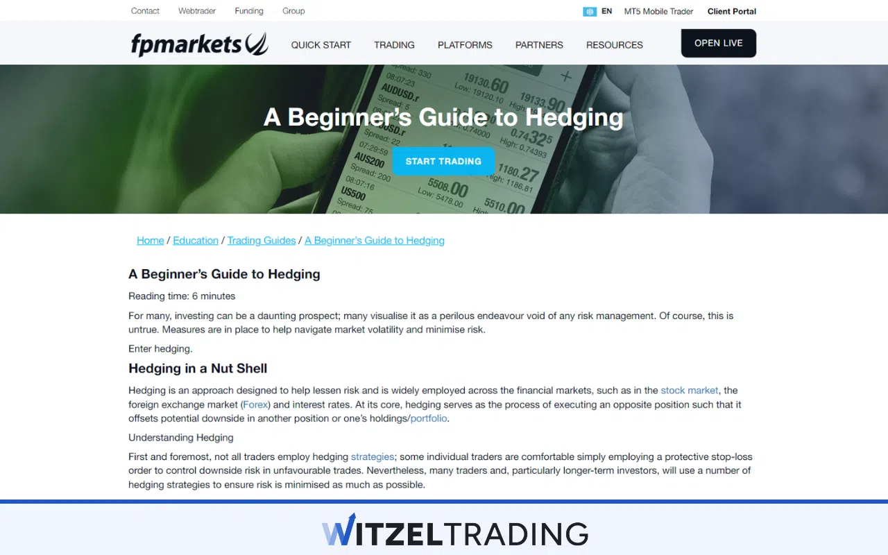 FP Markets Hedging
