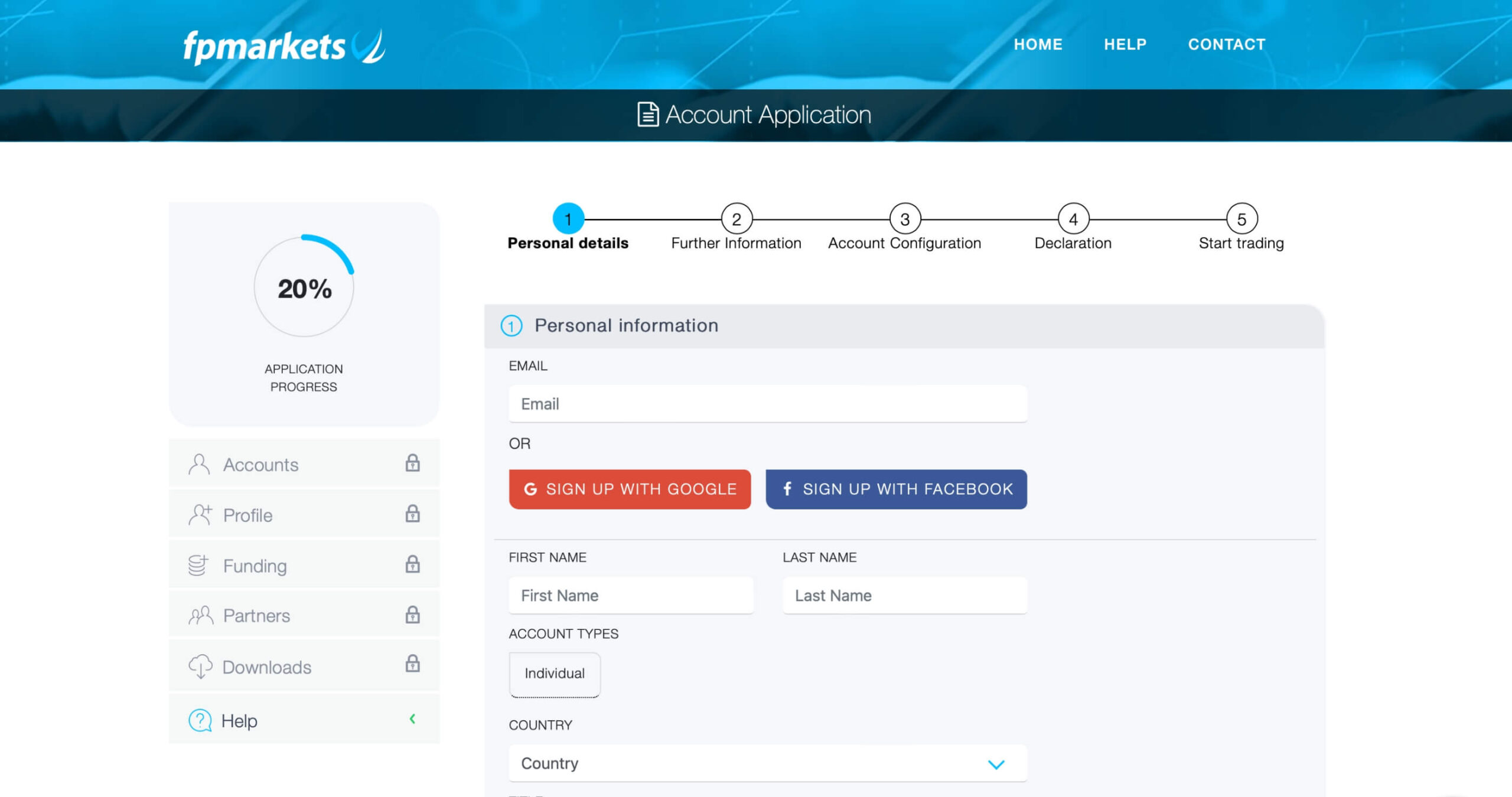 FP Markets Registration