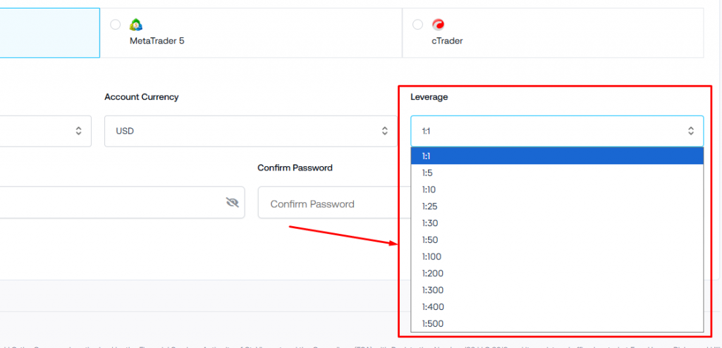 Adjust Leverage on your FP Trading acocunt