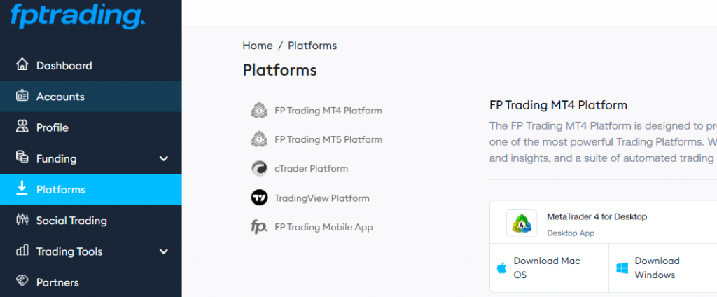 Trading Platforms Of FP Trading
