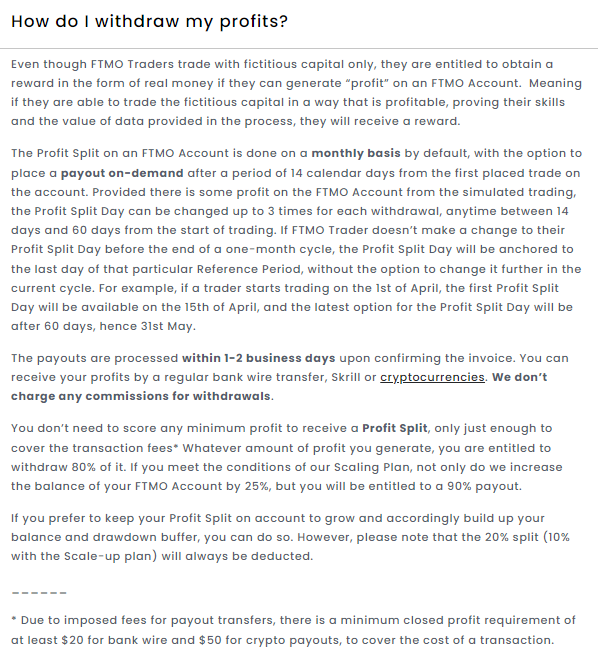 FTMO payout policy