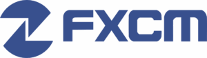 Logo of the broker FXCM in blue