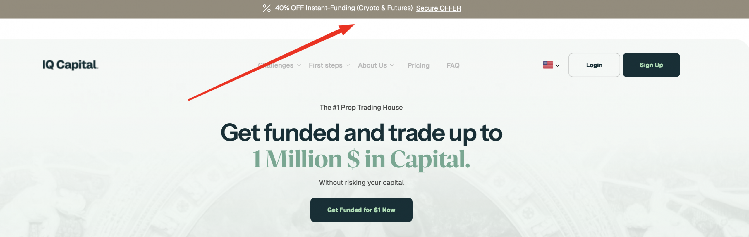 IQ Capital sometimes offers Bonus Codes directly on its main page