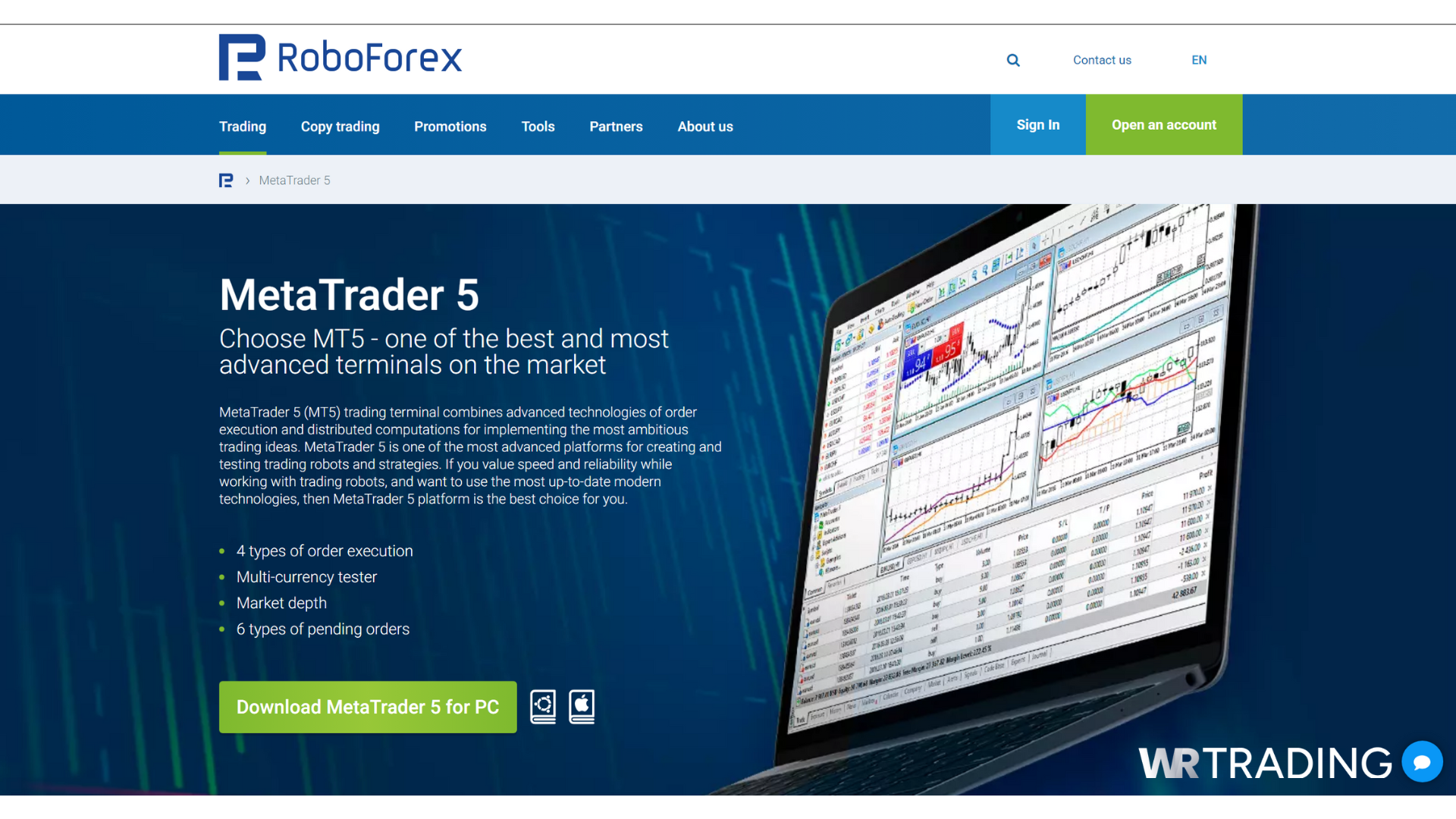 MetaTrader 5 (MT5) Broker RoboForex

