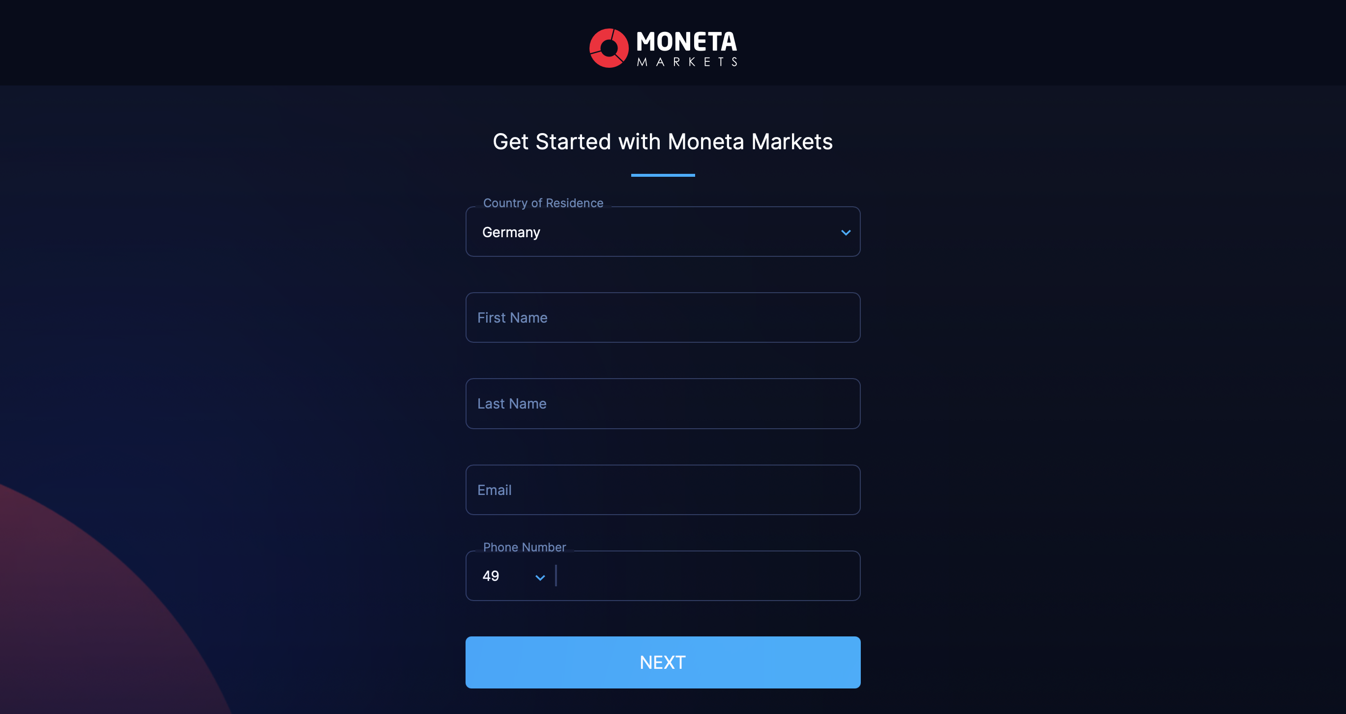 Moneta Markets - Demo Account Opening