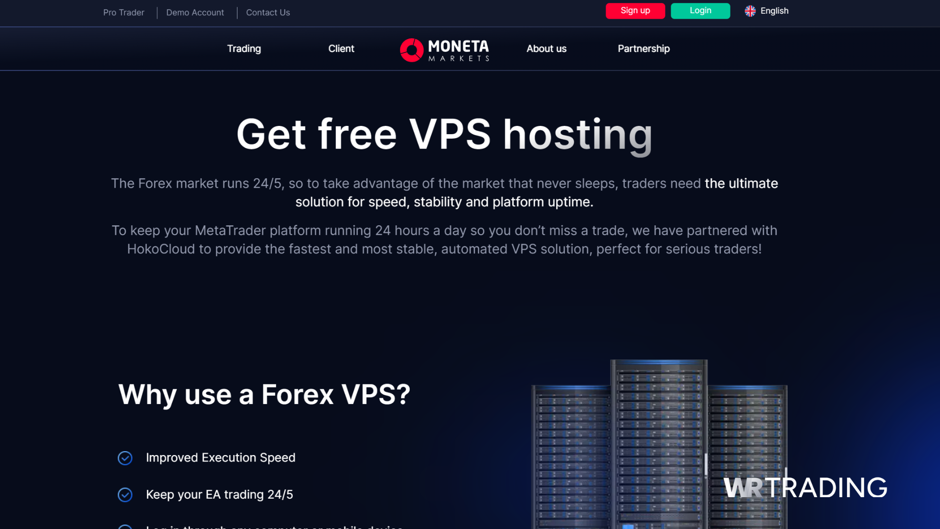 Moneta Markets Free VPS Broker