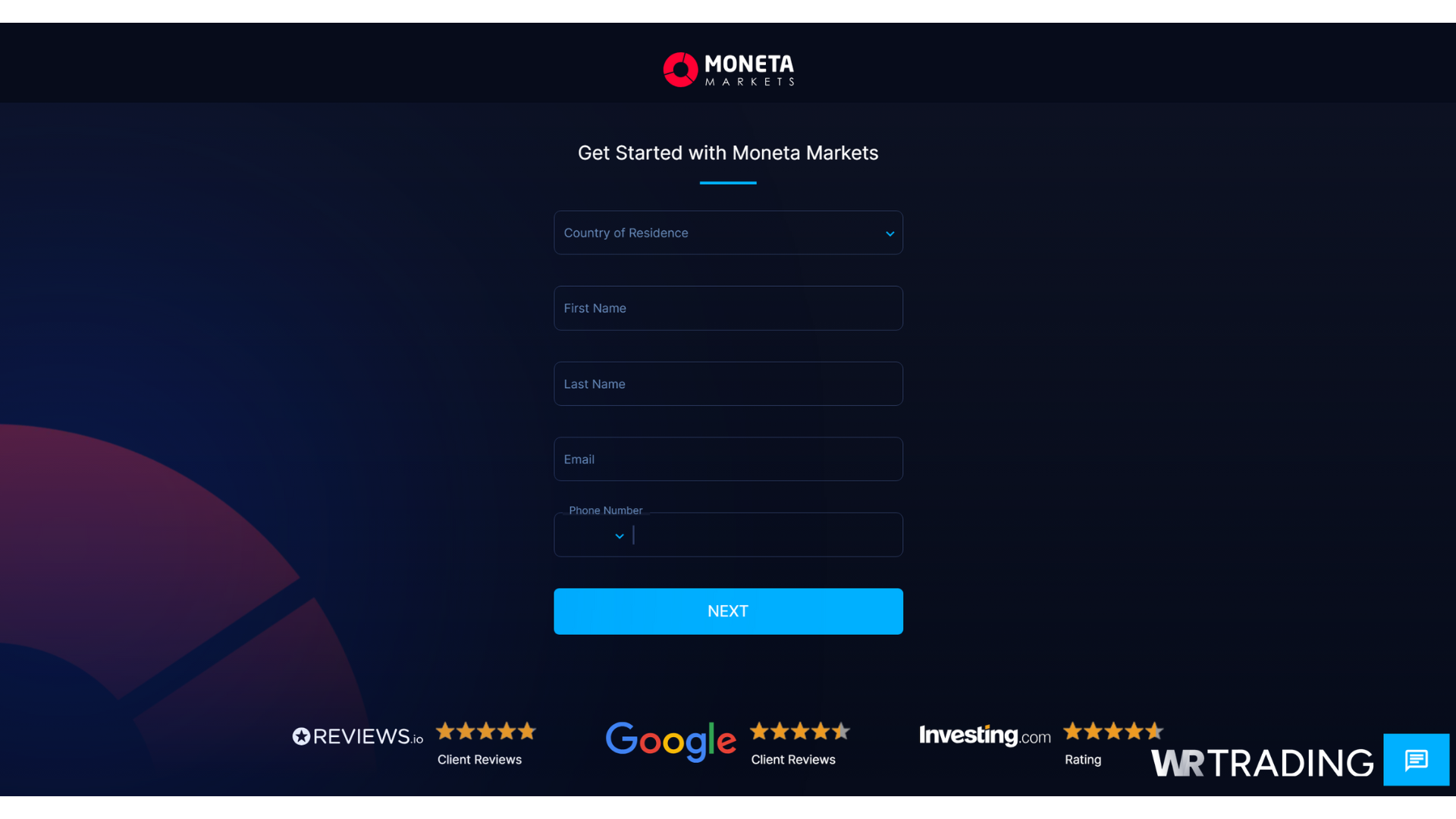 Moneta Markets MetaTrader 5 Demo Account Sign Up