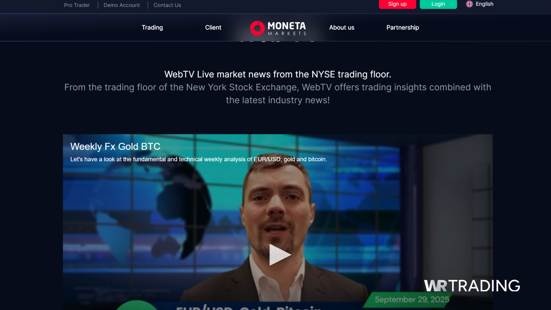 News Trading with Moneta Markets news