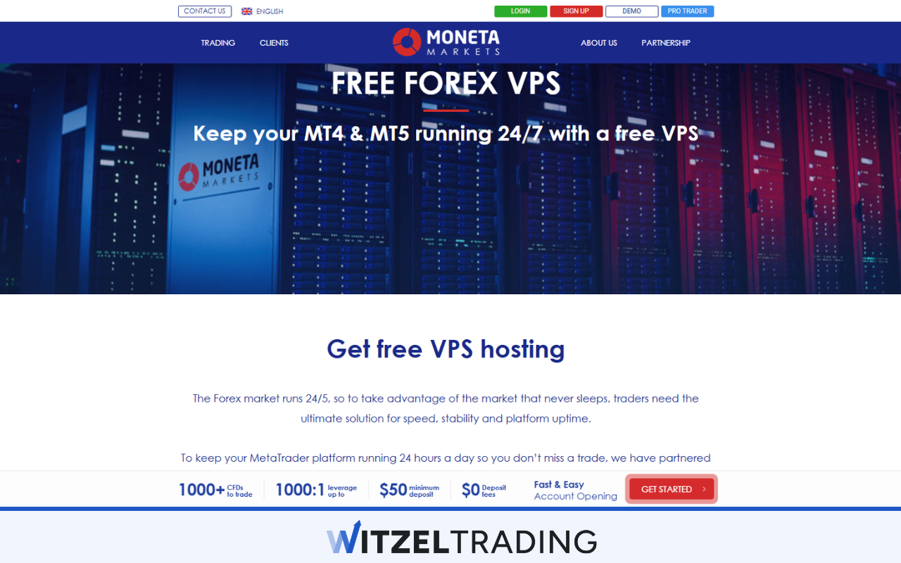 Moneta Markets VPS Trading