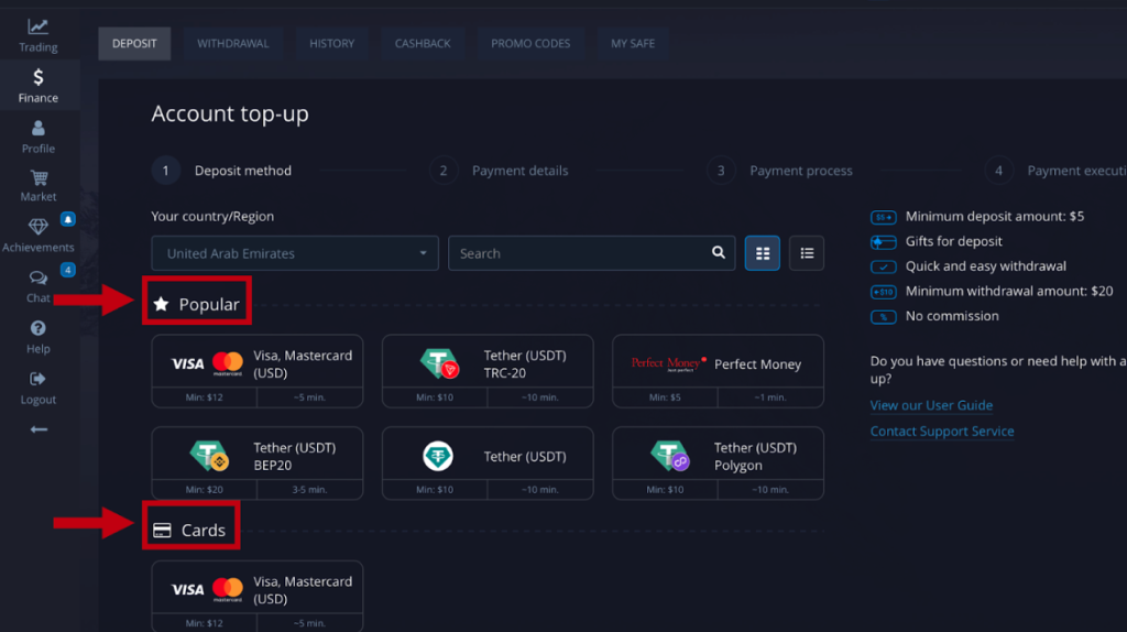 Payment Methods fpr Indian Traders with Pocket Option