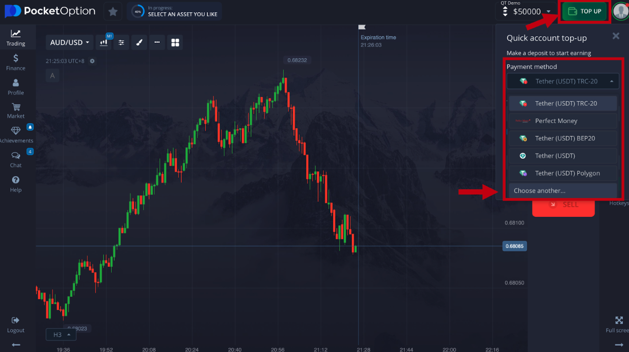 Pocket Option - Topping Up Account as Binary Trader in India