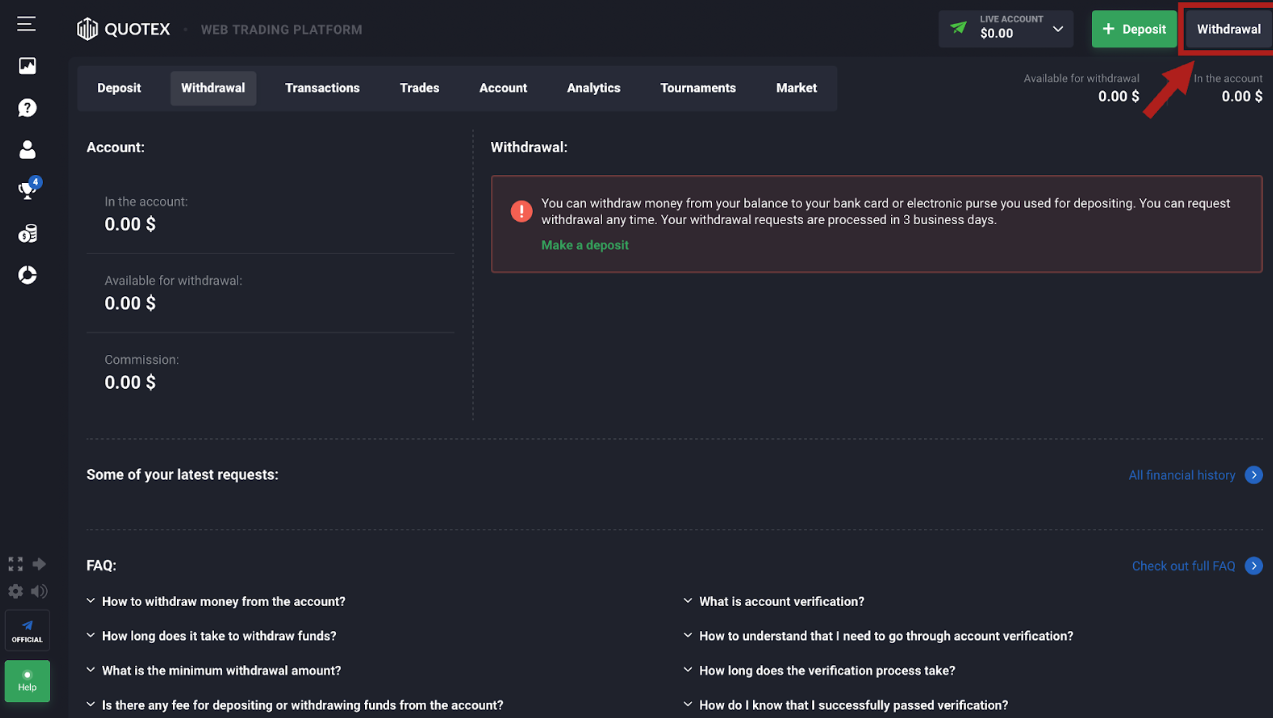Quotex Withdraw Funds as Trader in Singapore