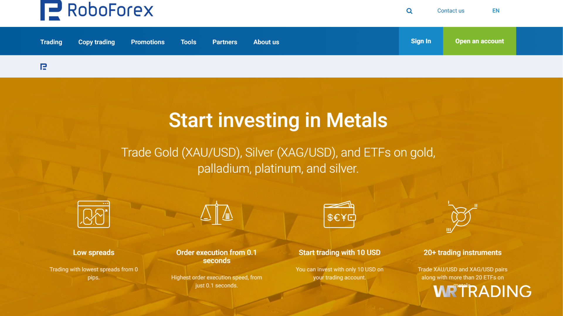RoboForex Best Broker to trade Silver XAG/USD