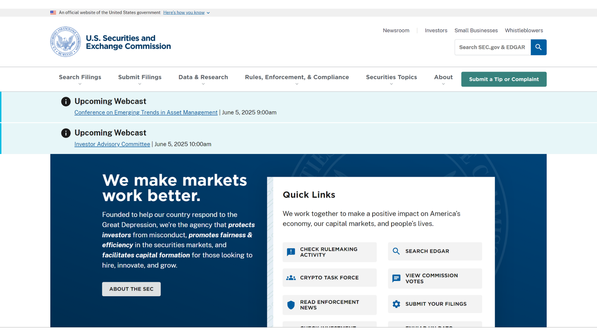 SEC Website Details