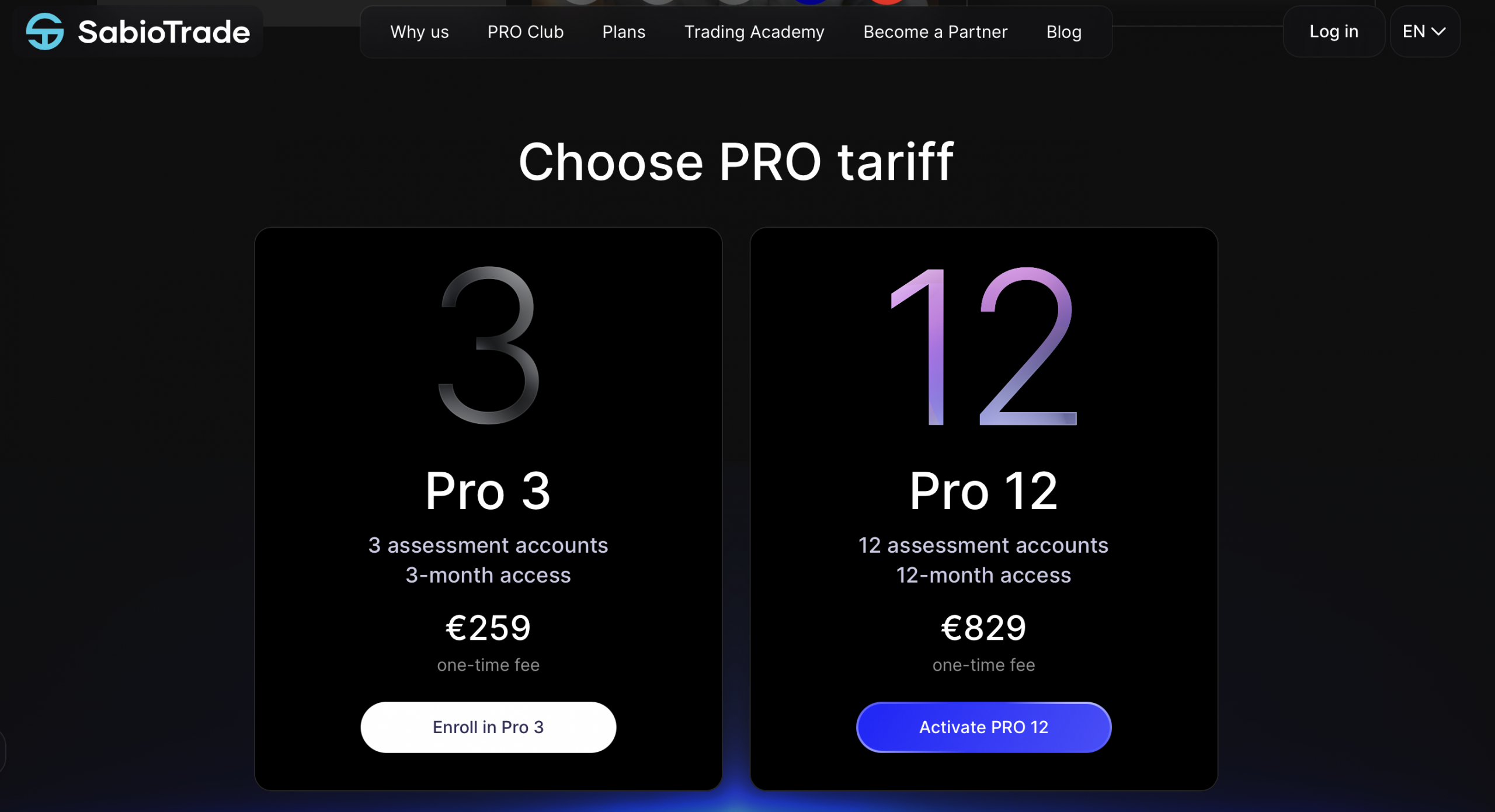 Sabio Trade Prices and Fees