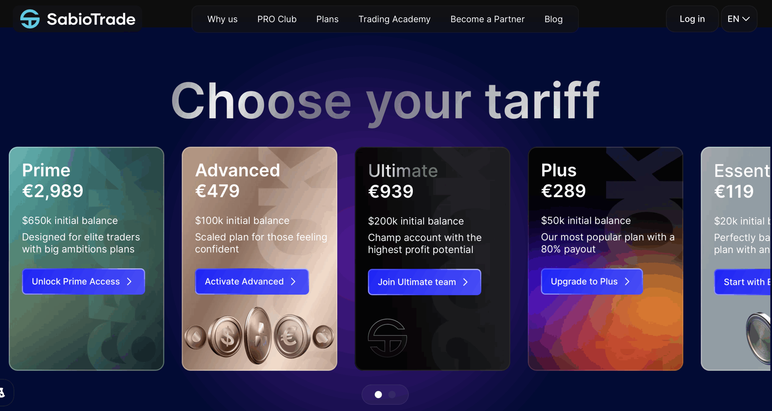 SabioTrade Accounts