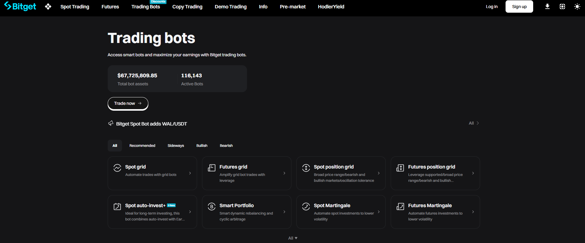 Select Bitget Crypto Trading Bot
