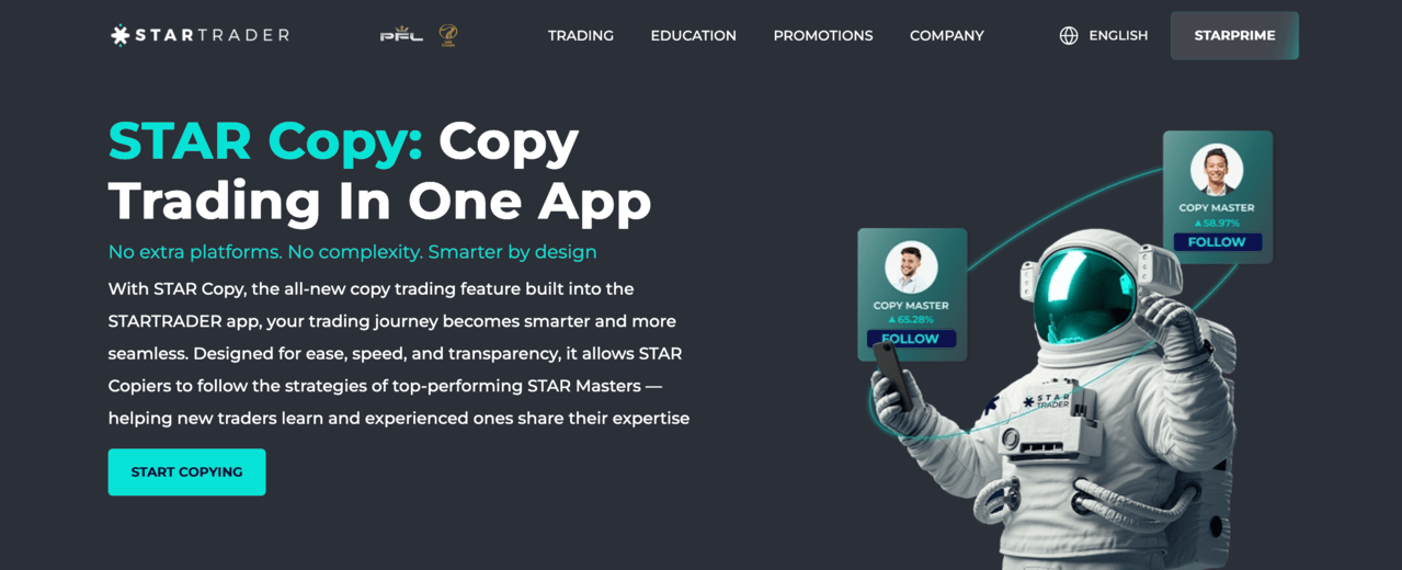 StarTrader STAR Copy Trading App for the best Expert Advisors (EAs)