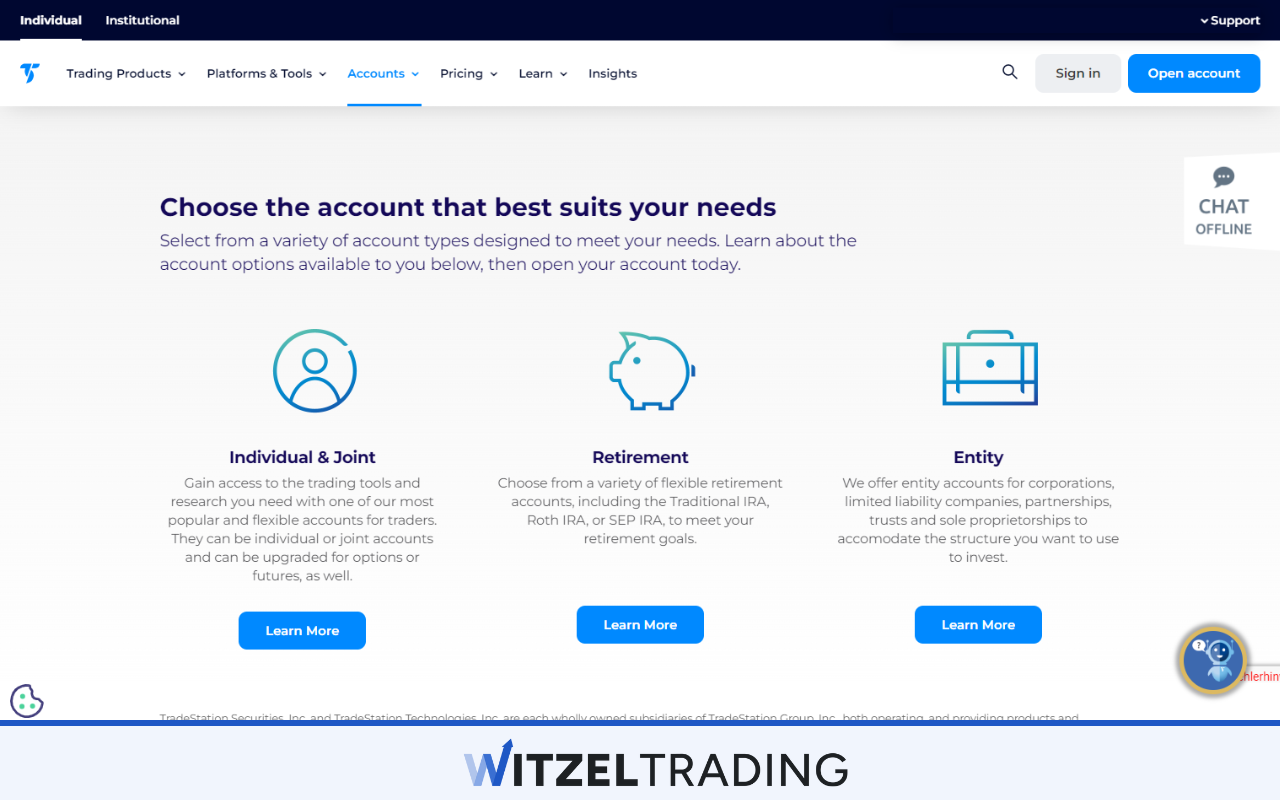 TradeStation Account Types