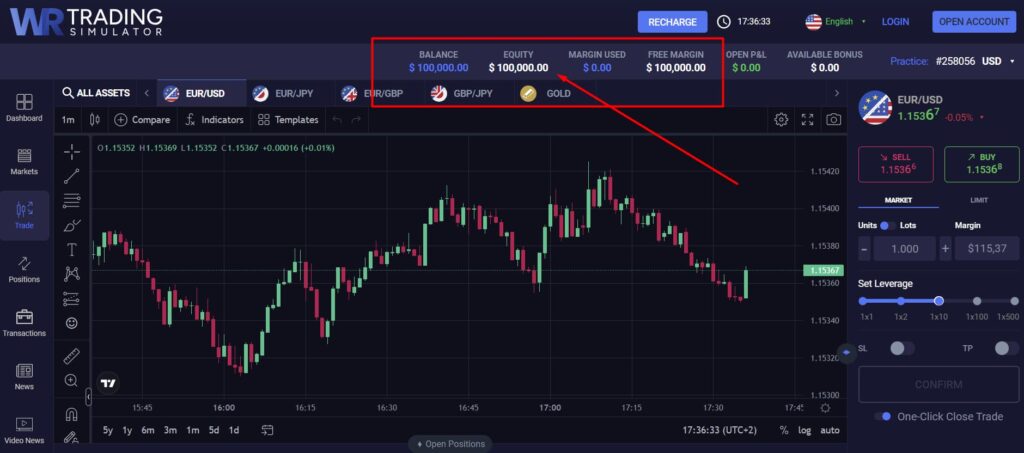 Free Trading Simulator by WR Trading without Login