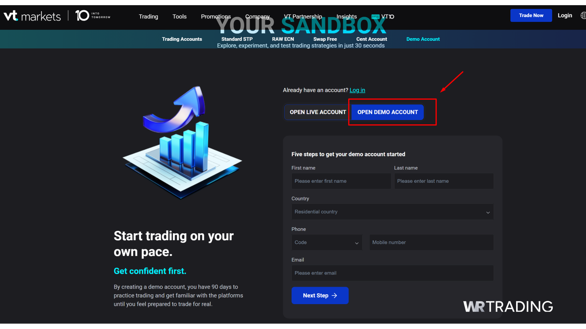 VT Markets MetaTrader 5 Demo Account Sign Up