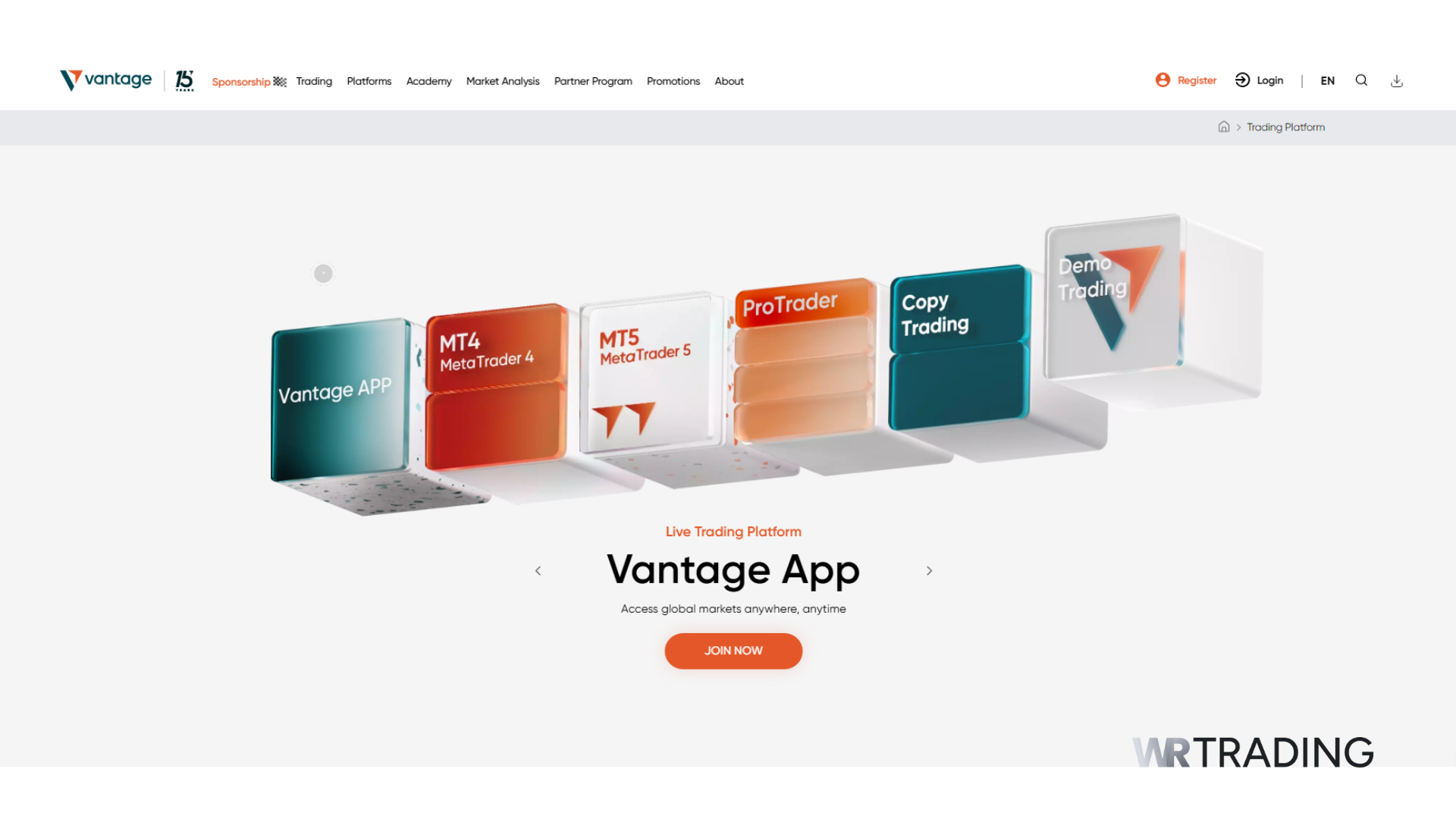 Vantage Markets Trading Platforms Available