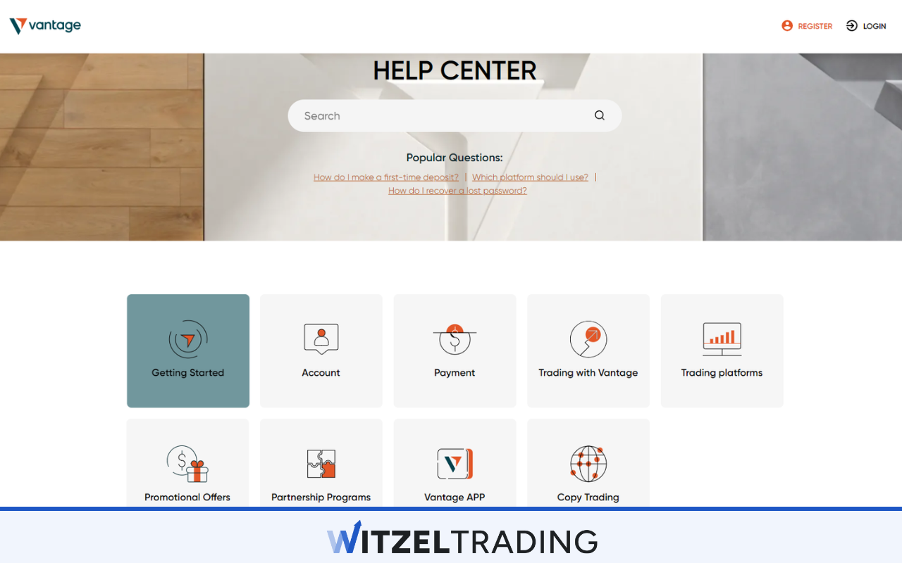 Vantage Markets Help Center Support
