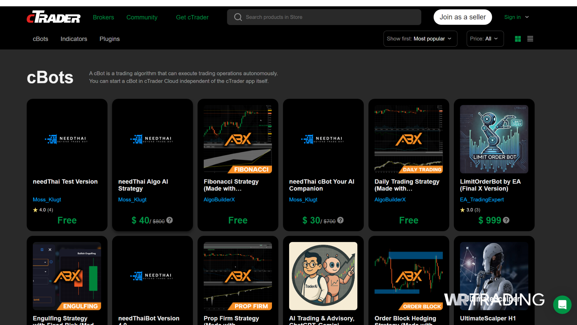 cTrader cBots Page