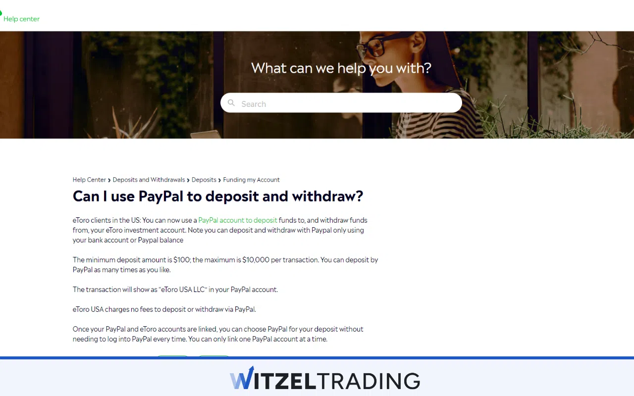 eToro PayPal Deposit