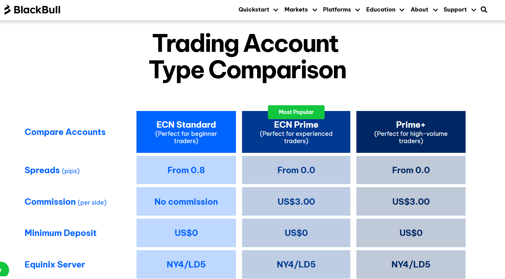 BlackBull Markets Trading Accounts