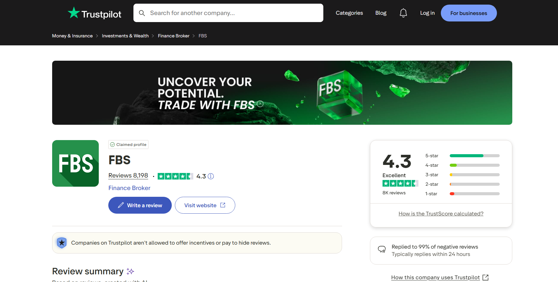 FBS Reviews on Trustpilot