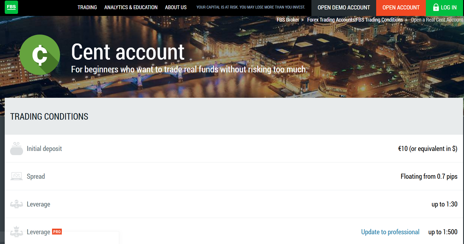 FBS Cent account