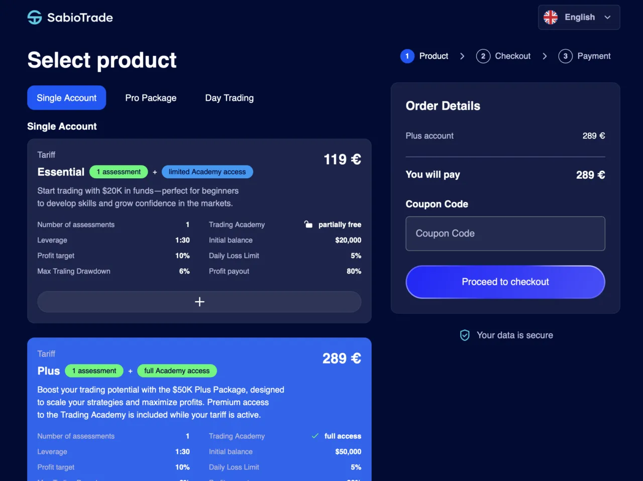 SabioTrade Registration