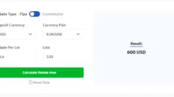 Forex Rebate Calculator