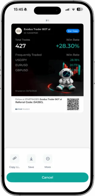 Exodus Trader BOT AI Trading Statistics, Expert Advisor in the Startrader app.