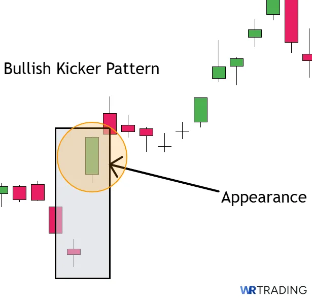 Appearance of a Bullish Kicker Pattern