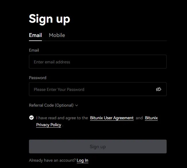 Sign up for your no KYC crypto account
