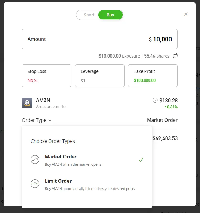stock trading order type