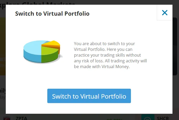 CFD Trading demo account eToro