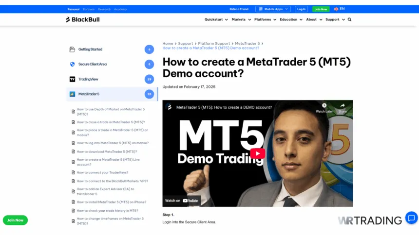 BlackBull Markets Forex Trading Demo Account Opening Page