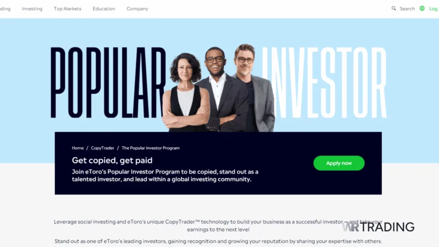 EToro Copy Trading Platform with popular investor program